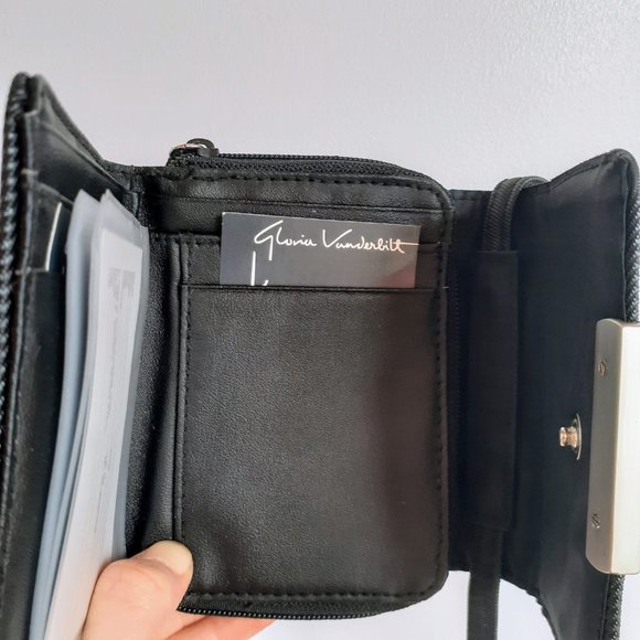 Black wallet bag with shoulder strap - Picture 6 of 6
